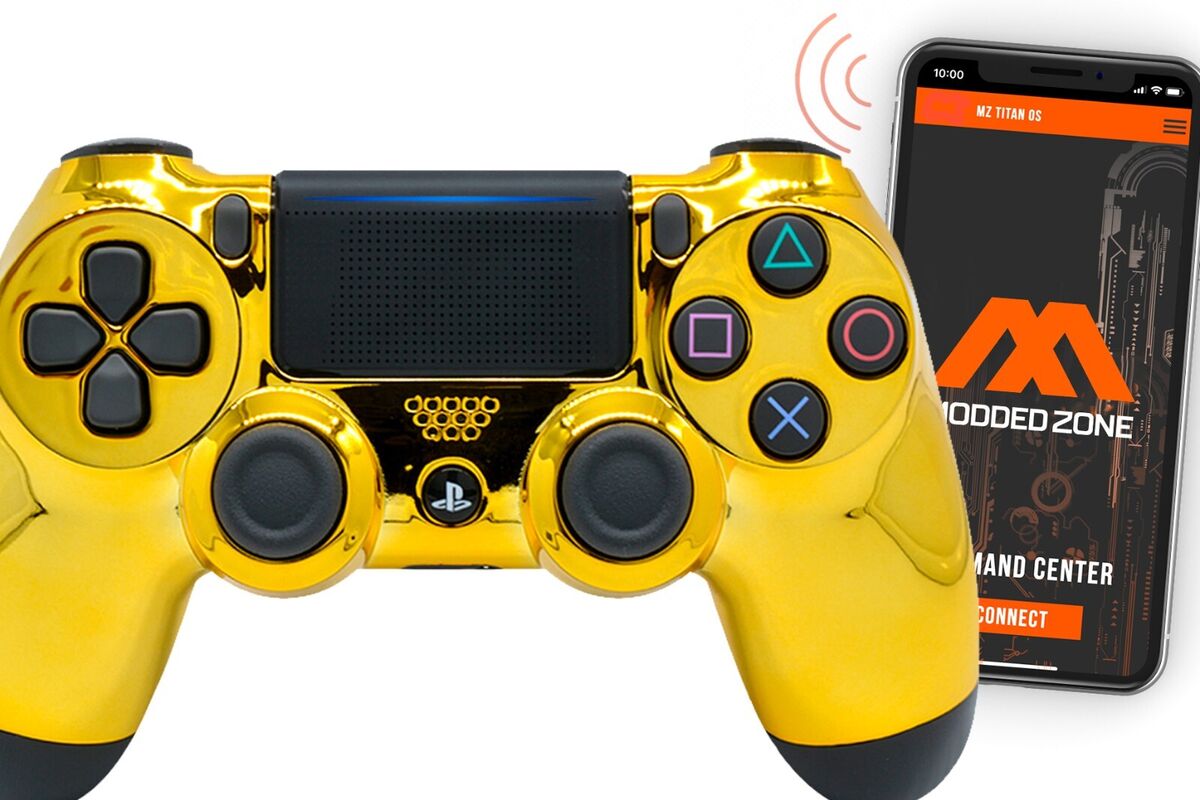 Gold Face PS4 SMART Custom Rapid Fire Modded Controller Mods FPS games.