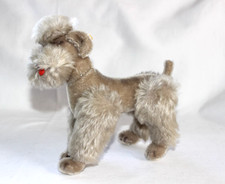 Vintage 60's Steiff Snobby Grey Poodle Dog 9" Button Tags Jointed