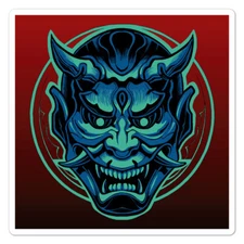 Japan Oni Mask Dragon, Vinyl Decal Sticker, Indoor Outdoor, 3 Sizes, #11148