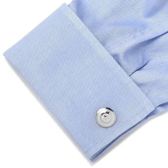 Gemelos escudo Capitán América 3D de plata de ley Foto 3 de 4