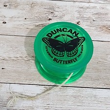 Vintage Duncan Butterfly Green Yoyo Yo-yo With String Made In USA