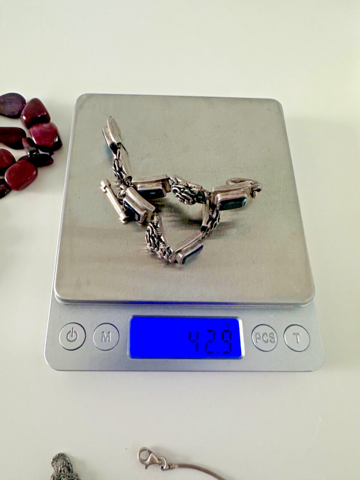 Sterling Silver Jewelry Lot Repair Crafts Topaz Rose Bracelet Necklace