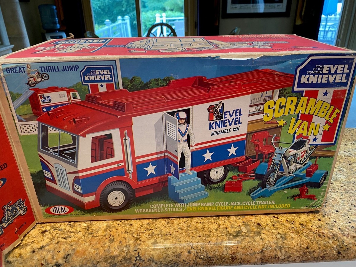 Evil Knievel Scramble Van Vintage 1973 Ideal Used with Accessories