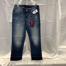 Vigoss Womens Chelsea Cropped Straight Leg Jeans Blue Stretch Slim Fit 30 New