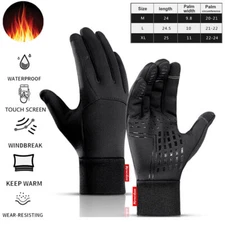 Men Thermal Warm Winter Gloves Touch Screen Waterproof Anti-Slip Sports Mittens