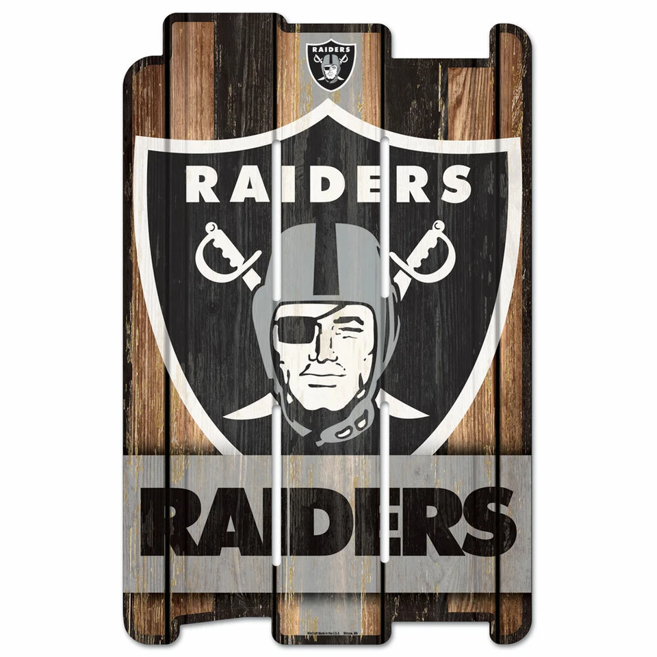 NFL Las Vegas Raiders Plank Fence Wood Sign Holzschild Holz Deko Zaun 43x28cm - Bild 1 von 1
