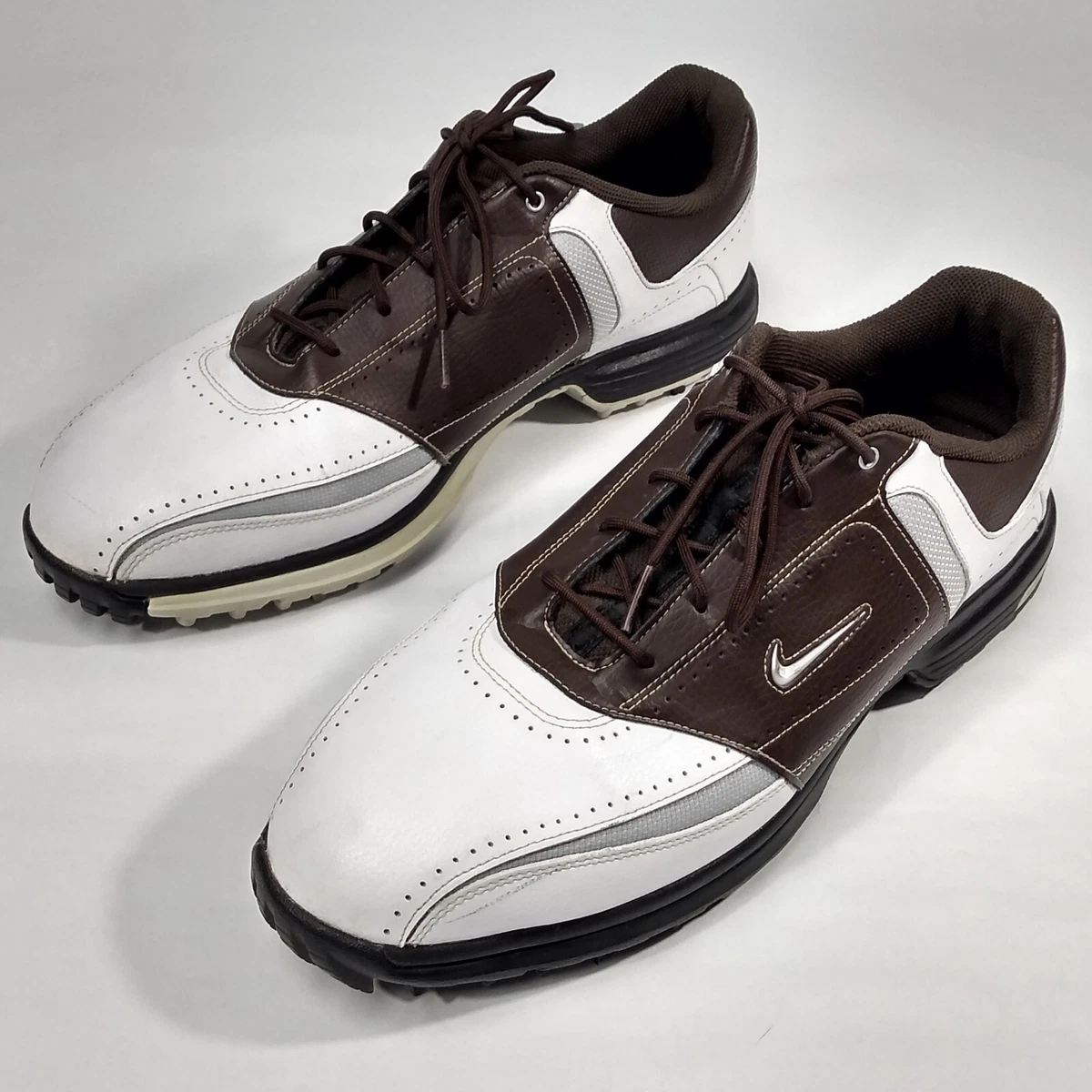 Nike Air Tour Saddle Golf Shoes Mens Size 11.5 Brown White 336050