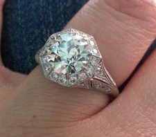 3.87Ct White Round Cut CZ Stylish Engagement Ring Solid 925 Sterling Silver