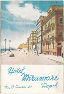 Naples Italy Hotel Miramare 1950s Tourist Travel Brochure & City Map