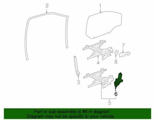 Подлинный двигатель с правым стеклом GM 2003-2010 Chevrolet Saturn кобальтовый 22725061 - Изображение 2 из 2