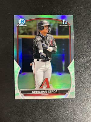 Christian Cerda 2023 Bowman Chrome 1st LUNAR GLOW Arizona Diamondbacks Parallel