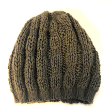 Winter Chunky Knit Beanie Cap Gray Soft Stretch Cable Warm Winter Unisex Hat