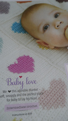 Muster zum Häkeln Herz Design Baby Decke in D.k-Größe 36 x 27ins