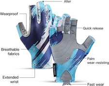 Gray Fingerless Fishing Gloves for sale