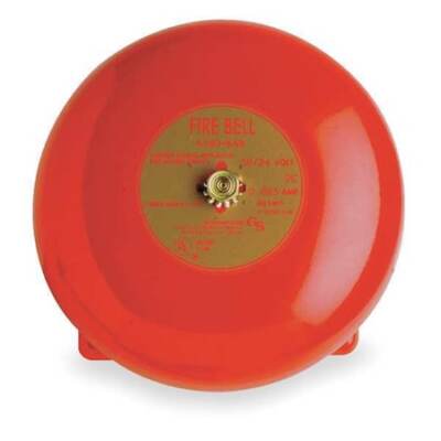 Edwards Signaling 439D-6Aw-R Fire Bell,Red,H 3 11/32 X L 6 X W 6 In