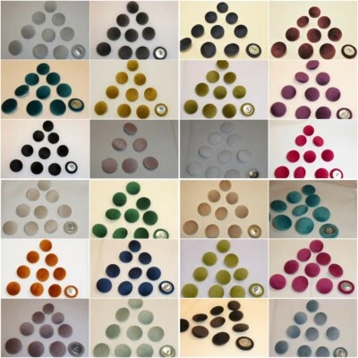 ELLBEE FABRICS PLUSH VELVET COVERED UPHOLSTERY FURNISHING BUTTONS in 26 COLOURS - Size: 25mm