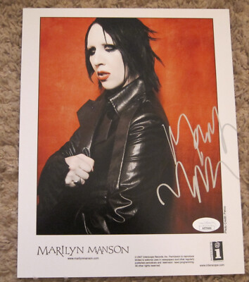 Marilyn Manson - Hand signed 8x10 color photo full signature with