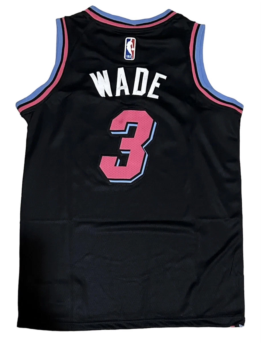 Dwyane Wade #3 Miami Heat Basketball NBA Jersey Stitched Blue City