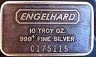 Engelhard Mint Toned Pour Loaf C Series Serial # Vtg-0.999 Silver 10 Oz Art Bar