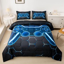 Gamer Comforter Set for Kids Boys Teens Full Size Game Controller Comforter 3...