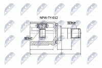 NTY Gelenksatz Antriebswelle NPW-TY-012 FüR RAV Camry Toyota 3 4 VAN Corolla 2