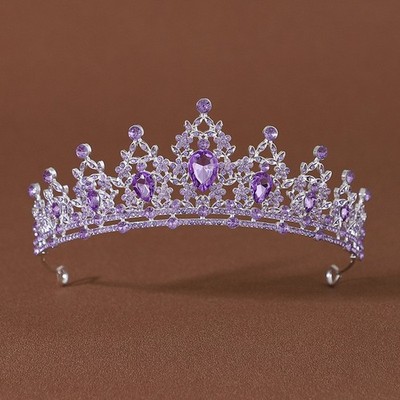 Princess Quinceanera Crowns Bridal Wedding Queen Royal Crown With Color Rhine