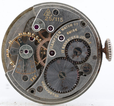 HAMPDEN BUSER B 25/115, 17j SWISS WRIST WATCH MOVEMENT, GOOD BALANCE (JM)