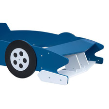 Harper  Bright Designs Blue Twin Size Race Car-Shaped Kids Bed Platform Bed