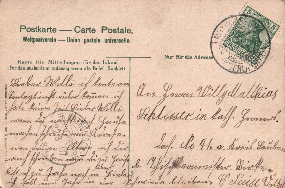 AK Görlitz Alte Kaserne Katholisch Hennersdorf Stempel Feldpost (B2267) - Bild 2 von 2