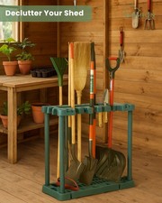 Heavy Duty Plastic Tool Rack Stand for Garage Garden Shed Brooms Shovels Rakes