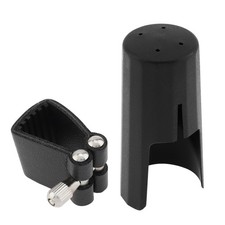 OriGlam Bb Clarinet Ligature Set, Leather and Plastic Black