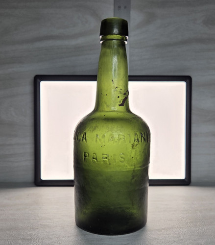 Antique Coca Mariani Green Tonic Bottle Paris France 1880's -Rare-Great History