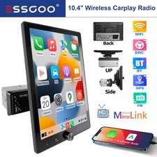 10.4" 1 DIN Car Stereo Carplay Android Auto Play IPS Rotatable Screen USB AUX TF