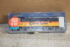 Bachmann N gauge Chessie EMD #4656 F-9 diesel locomotive. O/Box. RUNS!