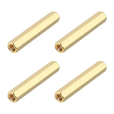 M5x40mm Brass Hex Coupling Nuts(Gold Tone, Pack of 4)