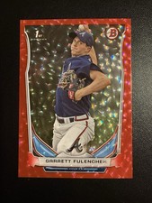 2014 Bowman Draft Red Ice #DP72 Garrett Fulenchek BRAVES RC /150