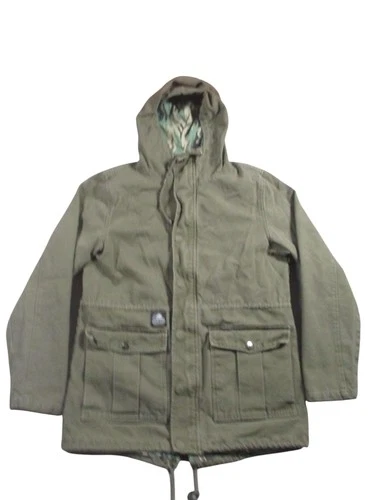 Lurking Class by Sketchy Tank Jacket Mens Medium Green Hooded Camo Lined Parka - product listing photo
