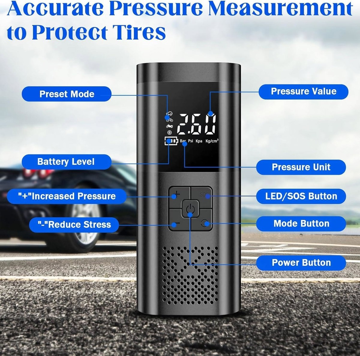 car tire pump cigarette lighter Car Air Compressor Cigarette Lighter Digital Tire Inflator Portable Air Pump  US