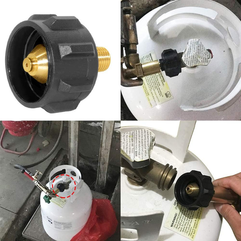 QCC1 Propane Gas Fitting Adapter with 1/4 Inch NPT Male Pipe Thread, Soild Brass