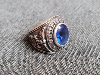massiver alter US-Navy-Gedenk-Ring - 925er Silber, Vintage, Rarität, Retro, edel