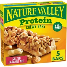Nature Valley Chewy Protein Granola Bars, Salted Caramel Nut, 7.1 oz, 5 ct (Pack