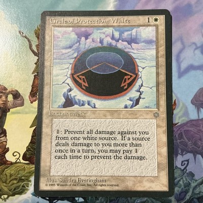 Circle Of Protection White - Ice Age - MTG Magic - Common - White Enchant LP
