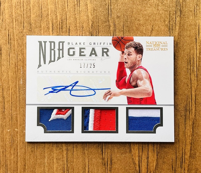 2012 National Treasures-Blake Griffin Game-Worn Triple Patch Auto/25🔥Clippers