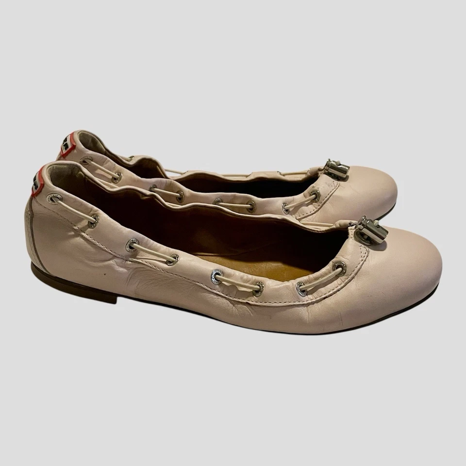 Bailarina Hunter Original Para Mujer Dominica Cordón Palanca Plana Rosa 8.5 Foto 4 de 4