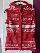 H&M Weste Gr M Rot Wolle Angora 
