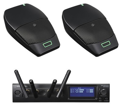 Audio-Technica ATW-1426 Digital Wireless System-4-Ch Receiver & Mic Transmitters