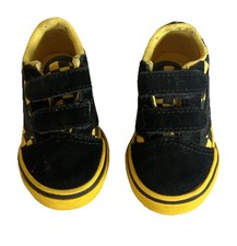 VANS Off the Wall Old Skool Checkered Shoes Toddler Size 4 Black Yellow Check