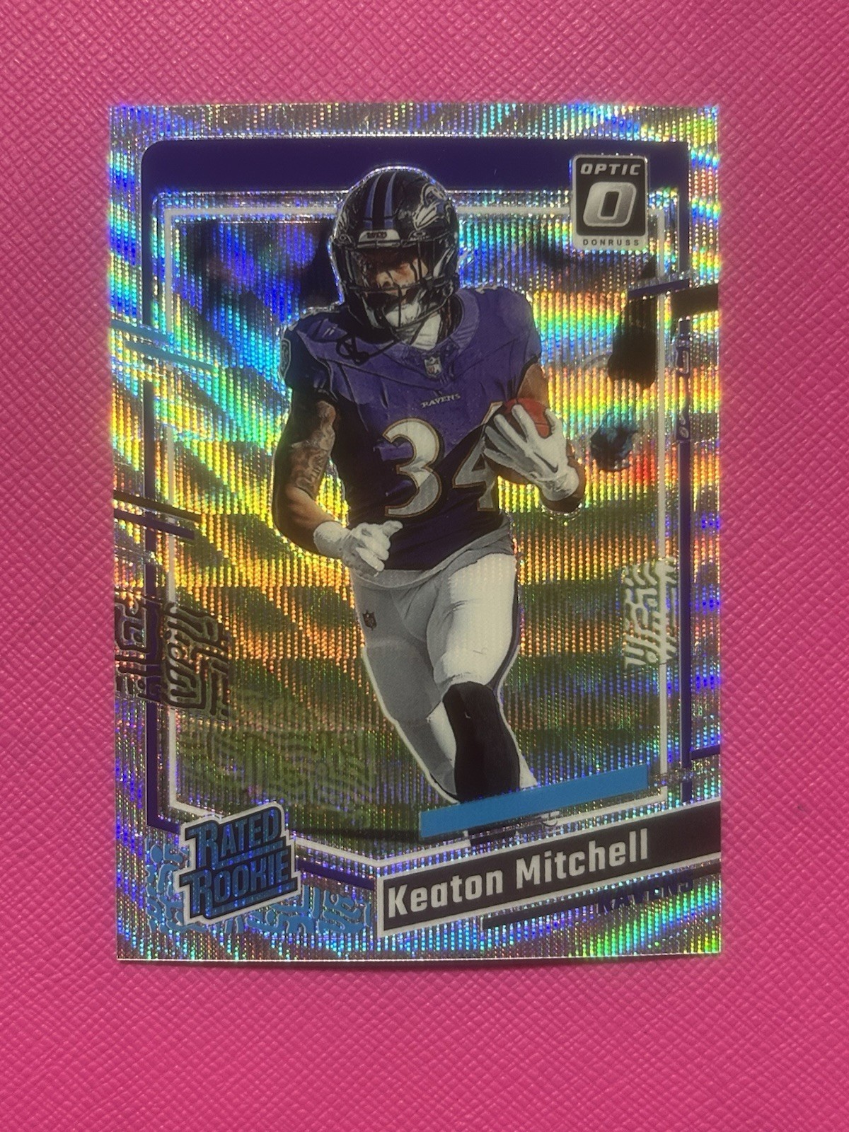 Keaton Mitchell 2023 Panini Donruss Optic Rated Rookie Wave /300 #207