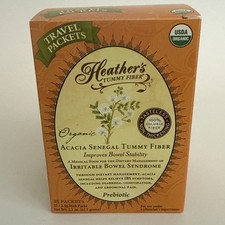 Heather's Tummy Fiber Organic Acacia Senegal Sealed Fresh 25 Packets Exp 2028