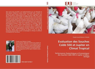 Evaluation des  Souches Cobb 500 et Jupiter en Climat Tropical Claude Laurel Bet